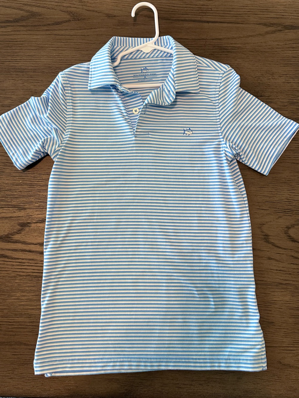 Southern Tide Light Blue & White Striped Polo for Kids